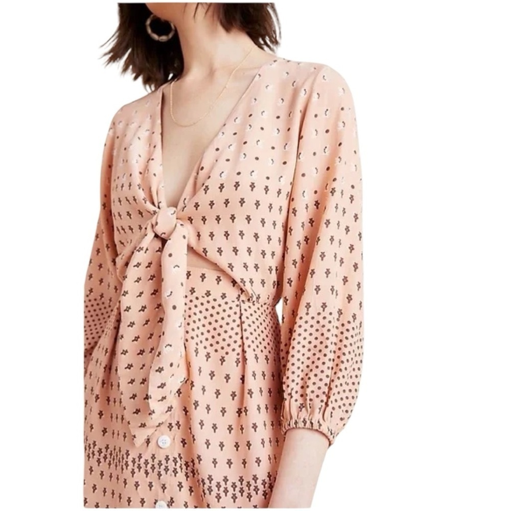 Faithfull the brand Trinidad tunic dress in pink Anthropologie Large mini whimsy - Picture 2 of 16